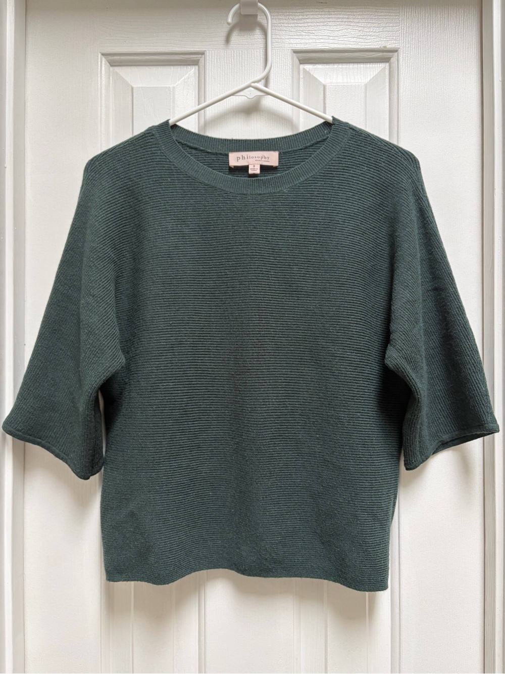 Philosophy Green Ribbed-Knit Sweater